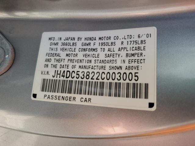 Photo 10 from auction – 2002 ACURA RSX with VIN JH4DC53822C003005
