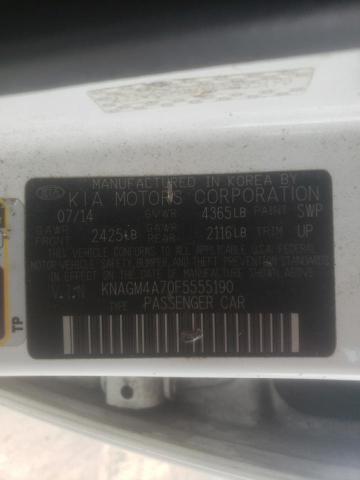 Photo 10 from auction – 2015 KIA OPTIMA LX with VIN KNAGM4A70F5555190