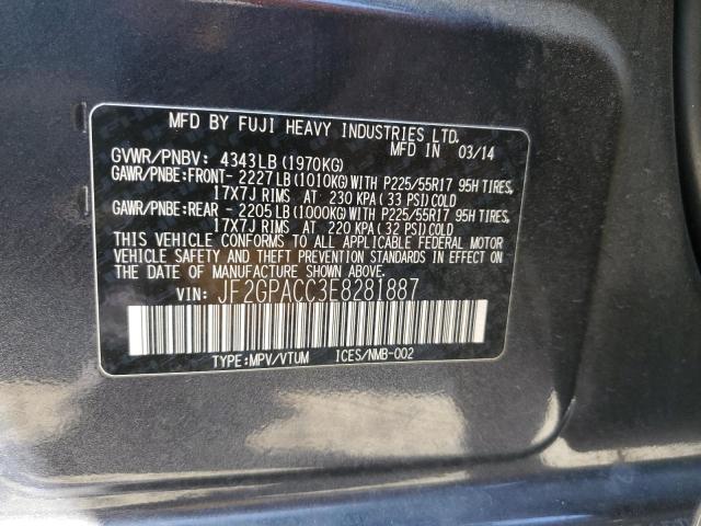 Photo 10 from auction – 2014 SUBARU XV CROSSTR with VIN JF2GPACC3E8281887