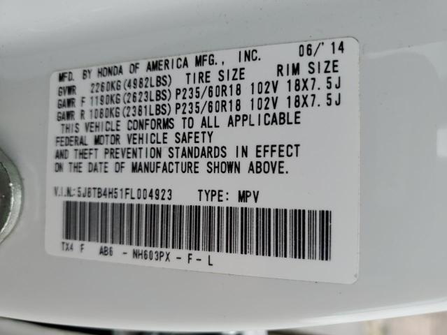 Photo 10 from auction – 2015 ACURA RDX TECHNO with VIN 5J8TB4H51FL004923
