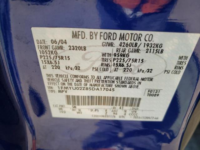 Photo 10 from auction – 2005 FORD ESCAPE XLS with VIN 1FMYU02Z85DA17045