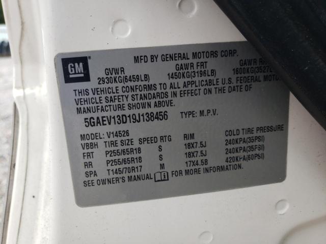 Photo 10 from auction – 2009 BUICK ENCLAVE CX with VIN 5GAEV13D19J138456
