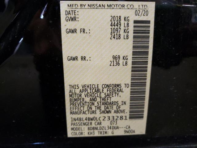 Photo 10 from auction – 2020 NISSAN ALTIMA S with VIN 1N4BL4BW0LC233281
