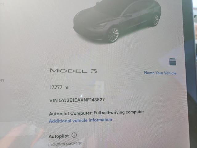 Photo 8 from auction – 2022 TESLA MODEL 3 with VIN 5YJ3E1EAXNF143827