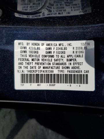 Photo 10 from auction – 2015 HONDA ACCORD LX with VIN 1HGCR2F33FA093388