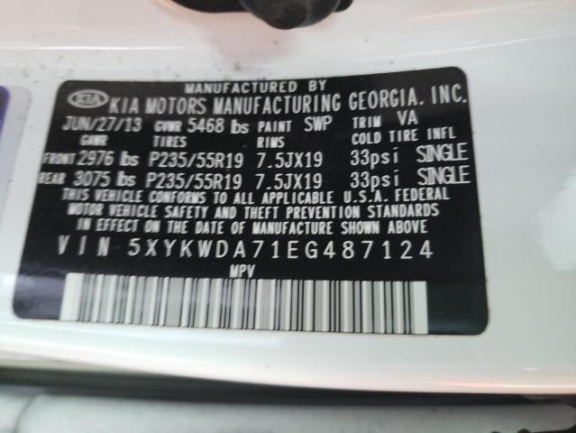 Photo 10 from auction – 2014 KIA SORENTO SX with VIN 5XYKWDA71EG487124