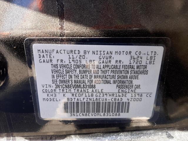 Photo 10 from auction – 2021 NISSAN VERSA SV with VIN 3N1CN8EV0ML831088