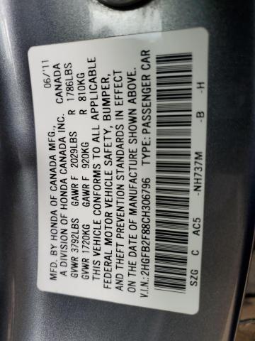 Photo 10 from auction – 2012 HONDA CIVIC EX with VIN 2HGFB2F88CH306796