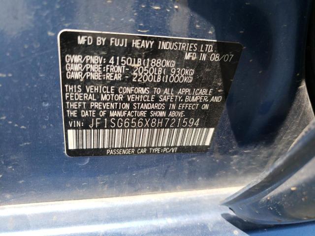 Photo 10 from auction – 2008 SUBARU FORESTER 2 with VIN JF1SG656X8H721594