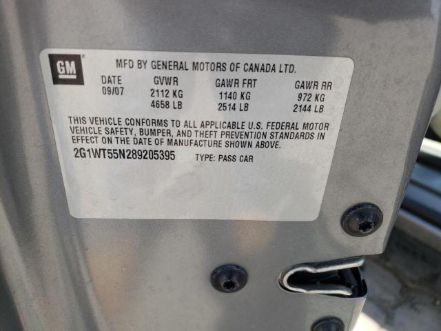 Photo 10 from auction – 2008 CHEVROLET IMPALA LT with VIN 2G1WT55N289205395