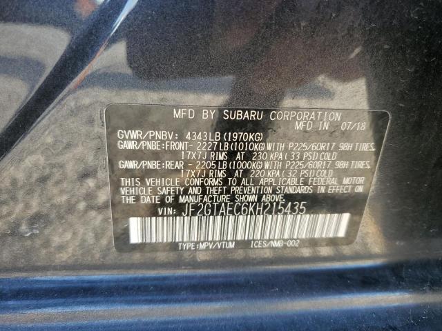 Photo 10 from auction – 2019 SUBARU CROSSTREK with VIN JF2GTAEC6KH215435