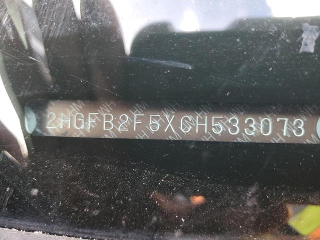 Photo 10 from auction – 2012 HONDA CIVIC LX with VIN 2HGFB2F5XCH533073