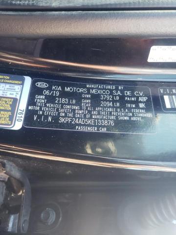 Photo 10 from auction – 2019 KIA FORTE FE with VIN 3KPF24AD5KE133876