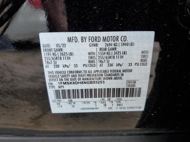 Photo 10 from auction – 2022 FORD EXPLORER X with VIN 1FMSK8DH8NGB53253