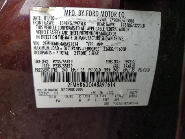 Photo 10 from auction – 2010 FORD FLEX LIMIT with VIN 2FMHK6DC4ABA91614