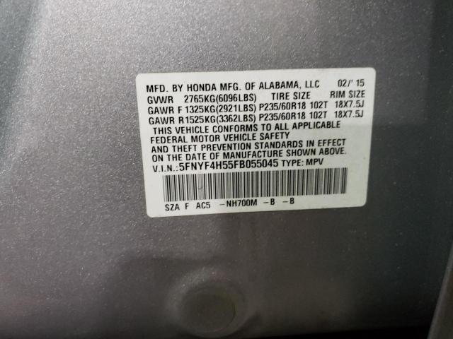 Zdjęcie 10 z aukcji – 2015 HONDA PILOT EXL z VIN 5FNYF4H55FB055045