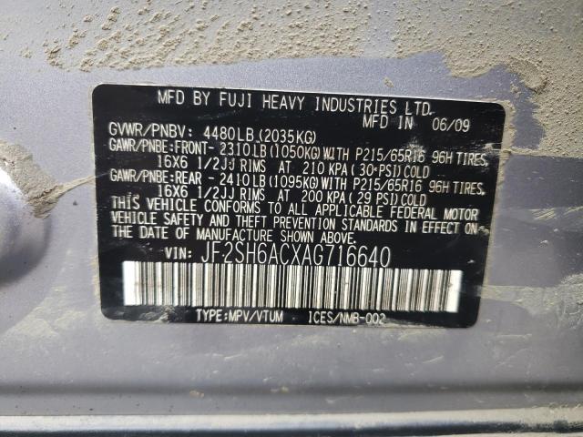 Photo 10 from auction – 2010 SUBARU FORESTER 2 with VIN JF2SH6ACXAG716640