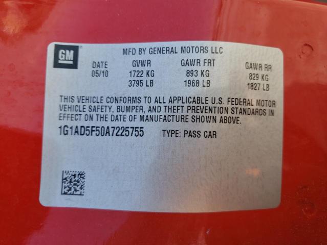 Photo 10 from auction – 2010 CHEVROLET COBALT 1LT with VIN 1G1AD5F50A7225755