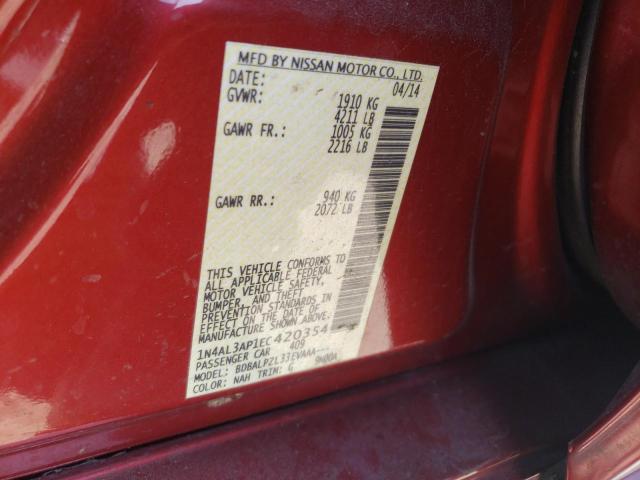 Photo 10 from auction – 2014 NISSAN ALTIMA 2.5 with VIN 1N4AL3AP1EC420354