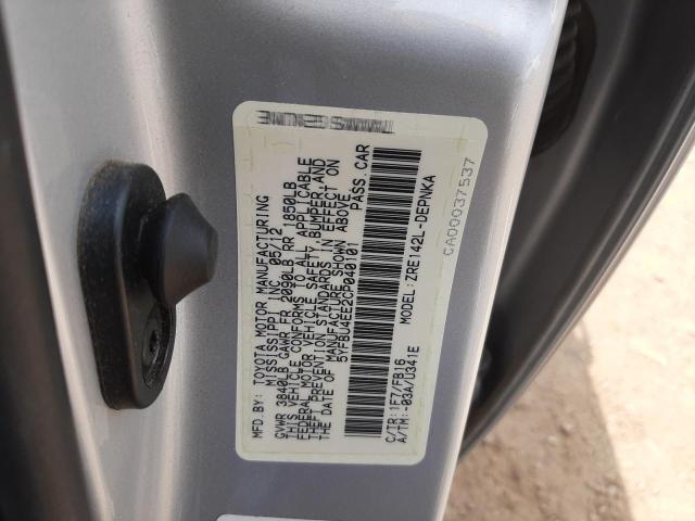Photo 10 from auction – 2012 TOYOTA COROLLA BA with VIN 5YFBU4EE2CP040101