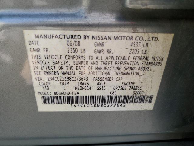 Photo 10 from auction – 2008 NISSAN ALTIMA HYB with VIN 1N4CL21E98C273643