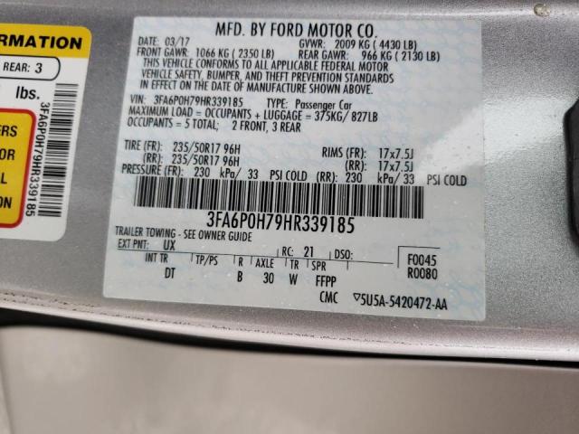 Photo 10 from auction – 2017 FORD FUSION SE with VIN 3FA6P0H79HR339185