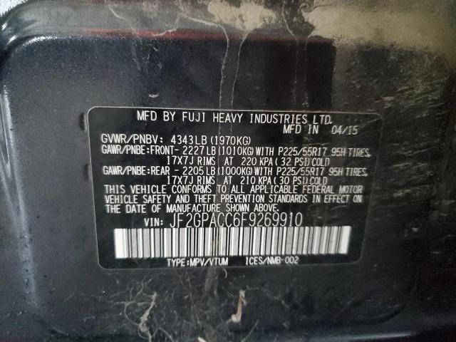Photo 10 from auction – 2015 SUBARU XV CROSSTR with VIN JF2GPACC6F9269910