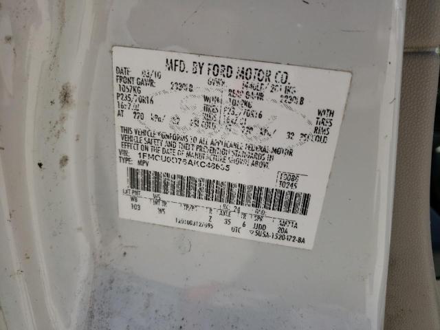 Photo 10 from auction – 2010 FORD ESCAPE XLT with VIN 1FMCU0D76AKC48635