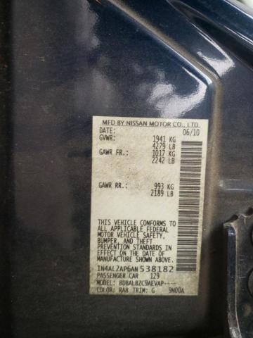 Photo 10 from auction – 2010 NISSAN ALTIMA BAS with VIN 1N4AL2AP6AN538182