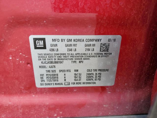 Photo 10 from auction – 2018 BUICK ENCORE PRE with VIN KL4CJASB0JB681047