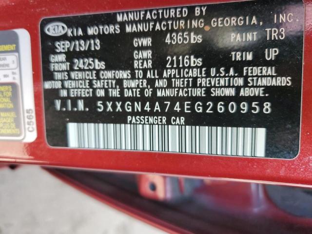 Photo 10 from auction – 2014 KIA OPTIMA EX with VIN 5XXGN4A74EG260958
