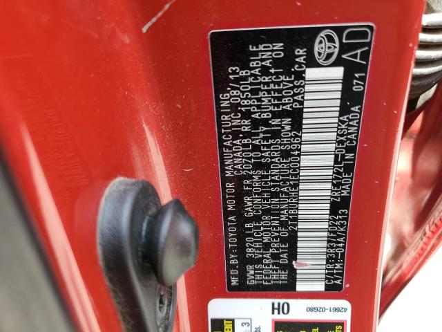 Photo 10 from auction – 2014 TOYOTA COROLLA L with VIN 2T1BURHE1EC004962