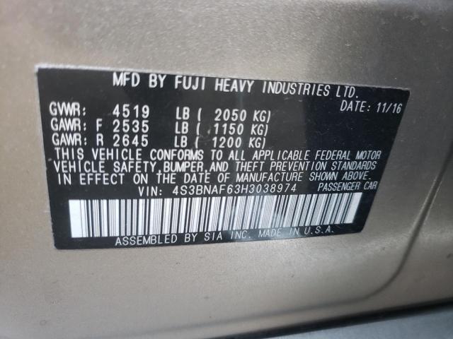 Photo 10 from auction – 2017 SUBARU LEGACY 2.5 with VIN 4S3BNAF63H3038974
