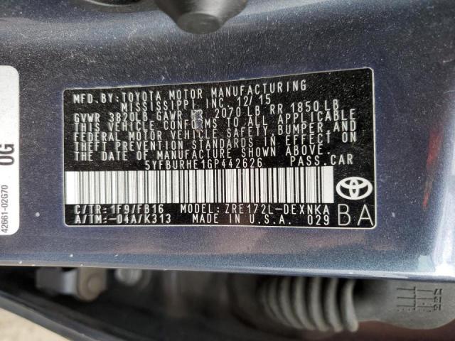 Photo 10 from auction – 2016 TOYOTA COROLLA L with VIN 5YFBURHE1GP442626