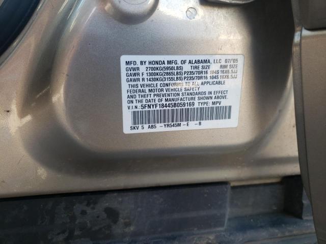 Photo 10 from auction – 2005 HONDA PILOT EX with VIN 5FNYF18445B059169