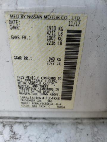 Photo 10 from auction – 2013 NISSAN ALTIMA 2.5 with VIN 1N4AL3AP1DN472408