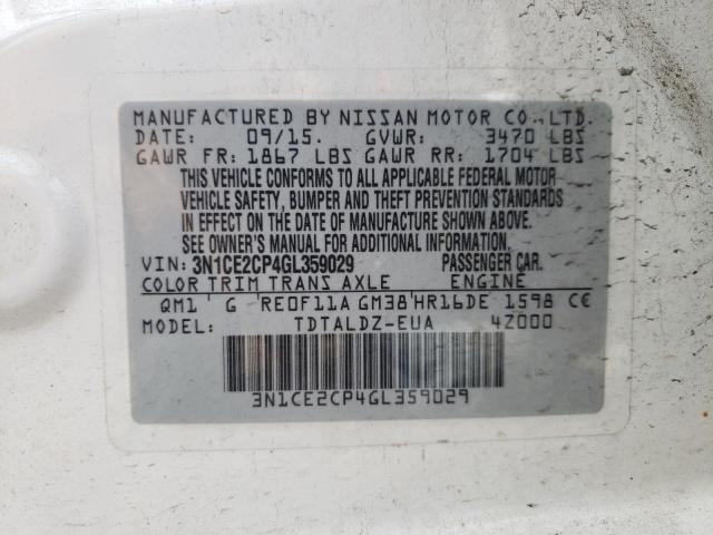 Photo 10 from auction – 2016 NISSAN VERSA NOTE with VIN 3N1CE2CP4GL359029