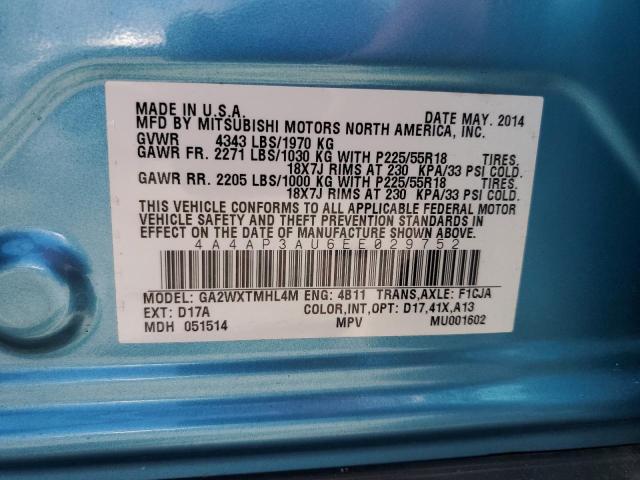 Photo 10 from auction – 2014 MITSUBISHI OUTLANDER with VIN 4A4AP3AU6EE029752