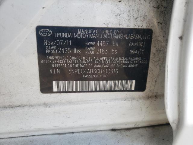 Photo 10 from auction – 2012 HYUNDAI SONATA SE with VIN 5NPEC4AB3CH413316
