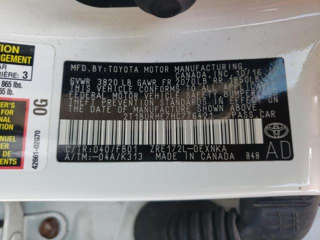 Photo 10 from auction – 2017 TOYOTA COROLLA L with VIN 2T1BURHE7HC776421