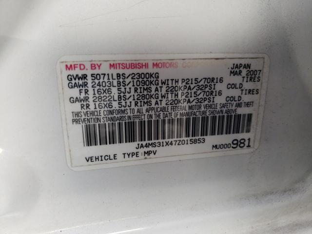 Photo 10 from auction – 2007 MITSUBISHI OUTLANDER with VIN JA4MS31X47Z015853