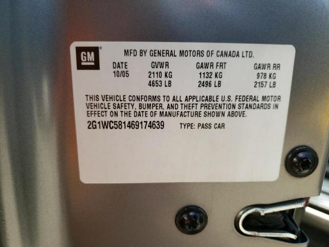 Photo 10 from auction – 2006 CHEVROLET IMPALA LT with VIN 2G1WC581469174639