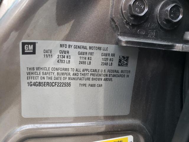 Photo 10 from auction – 2012 BUICK LACROSSE C with VIN 1G4GB5ER0CF222936