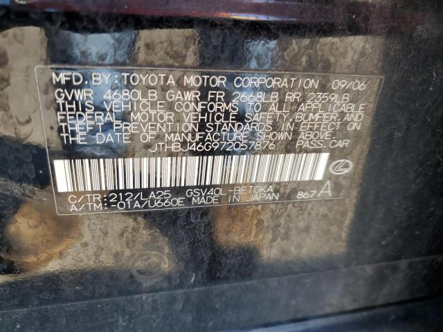 Photo 10 from auction – 2007 LEXUS ES 350 with VIN JTHBJ46G972057876