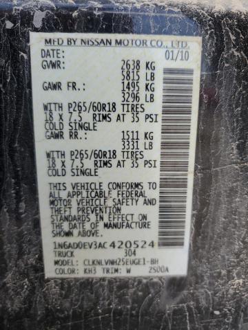 Photo 10 from auction – 2010 NISSAN FRONTIER C with VIN 1N6AD0EV3AC420524