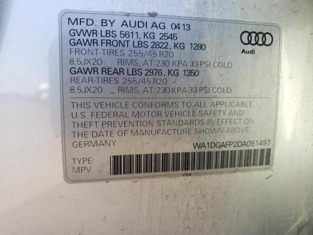 Photo 10 from auction – 2013 AUDI Q5 PREMIUM with VIN WA1DGAFP2DA091497