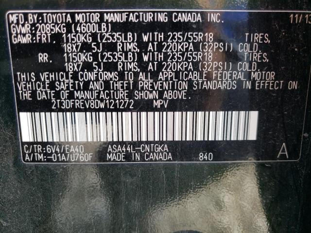 Photo 10 from auction – 2013 TOYOTA RAV4 LIMIT with VIN 2T3DFREV8DW121272