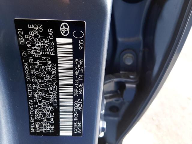 Photo 10 from auction – 2021 TOYOTA COROLLA LE with VIN JTDEPMAE5MJ178022