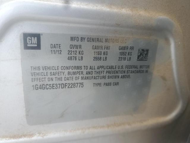 Photo 10 from auction – 2013 BUICK LACROSSE with VIN 1G4GC5E37DF228775