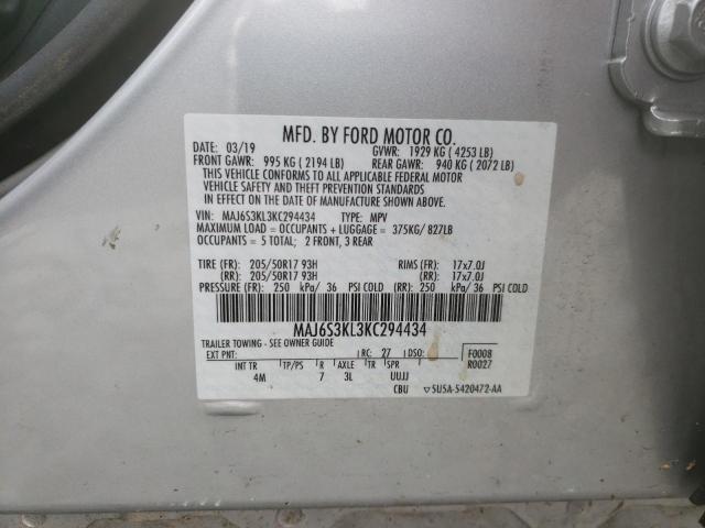 Photo 10 from auction – 2019 FORD ECOSPORT T with VIN MAJ6S3KL3KC294434
